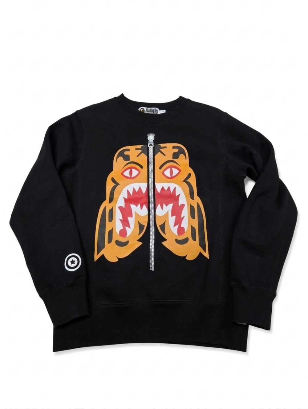 A Bathing Ape BAPE Tiger Heavy Weight Crewneck Sweatshirt Black Size S